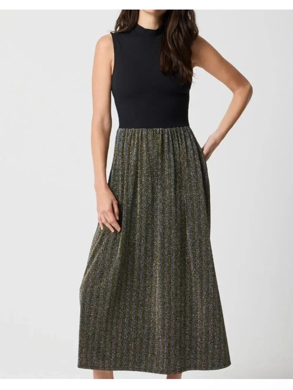 NWT J Crew Factory Mockneck Mixed-Media Sparkle Dress